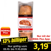 Nur gültig vom 05.10. bis 11.10.2026 und nur mit der NORMA Pluss App 13% billiger: 3,19