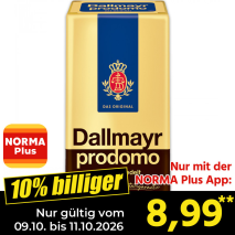 Nur gültig vom 09.10. bis 11.10.2026 und nur mit der NORMA Pluss App 10% billiger: 8,99