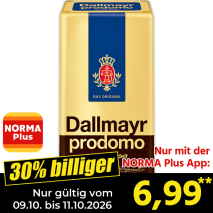 Nur gültig vom 09.10. bis 11.10.2026 und nur mit der NORMA Pluss App 30% billiger: 6,99