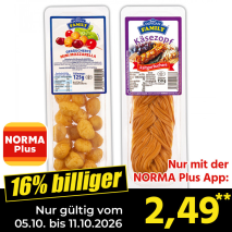 Nur gültig vom 05.10. bis 11.10.2026 und nur mit der NORMA Pluss App 16% billiger: 2,49