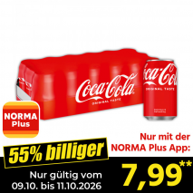 Nur gültig vom 09.10. bis 11.10.2026 und nur mit der NORMA Pluss App 55% billiger: 7,99