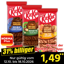 Nur gültig vom 12.10. bis 18.10.2026 und nur mit der NORMA Pluss App 31% billiger: 1,49