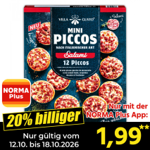 Nur gültig vom 12.10. bis 18.10.2026 und nur mit der NORMA Pluss App 20% billiger: 1,99