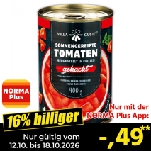 Nur gültig vom 12.10. bis 18.10.2026 und nur mit der NORMA Pluss App 16% billiger: &ndash;,49