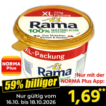Nur gültig vom 16.10. bis 18.10.2026 und nur mit der NORMA Pluss App 59% billiger: 1,69