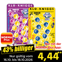 Nur gültig vom 16.10. bis 18.10.2026 und nur mit der NORMA Pluss App 43% billiger: 4,44