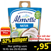 Nur gültig vom 19.10. bis 25.10.2026 und nur mit der NORMA Pluss App 52% billiger: –,95