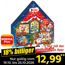 Nur gültig vom 19.10. bis 25.10.2026 und nur mit der NORMA Pluss App 18% billiger: 12,99