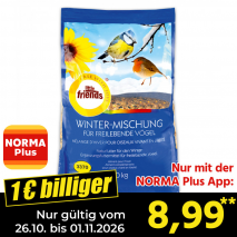 Nur gültig vom 26.10. bis 01.11.2026 und nur mit der NORMA Pluss App 1 € billiger: 8,99