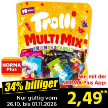 Nur gültig vom 26.10. bis 01.11.2026 und nur mit der NORMA Pluss App 34% billiger: 2,49