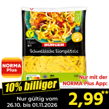 Nur gültig vom 26.10. bis 01.11.2026 und nur mit der NORMA Pluss App 10% billiger: 2,99