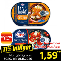 Nur gültig vom 29.10. bis 01.11.2026 und nur mit der NORMA Pluss App 11% billiger: 1,59