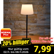 Nur gültig vom 01.11. bis 08.11.2026 und nur mit der NORMA Pluss App 20% billiger: 7,99