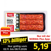 Nur gültig vom 01.11. bis 08.11.2026 und nur mit der NORMA Pluss App 13% billiger: 5,19