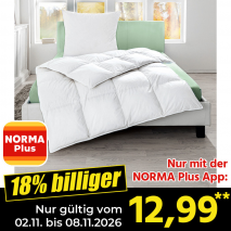 Nur gültig vom 01.11. bis 08.11.2026 und nur mit der NORMA Pluss App 18% billiger: 12,99