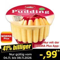 Nur gültig vom 03.11. bis 08.11.2026 und nur mit der NORMA Pluss App 41% billiger: &ndash;,99