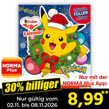 Nur gültig vom 01.11. bis 08.11.2026 und nur mit der NORMA Pluss App 30% billiger: 8,99