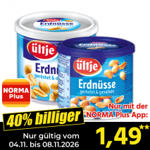 Nur gültig vom 04.11. bis 08.11.2026 und nur mit der NORMA Pluss App 40% billiger: 1,49