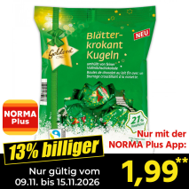 Nur gültig vom 09.11. bis 15.11.2026 und nur mit der NORMA Pluss App 13% billiger: 1,99