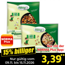 Nur gültig vom 09.11. bis 15.11.2026 und nur mit der NORMA Pluss App 15% billiger: 3,39