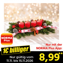 Nur gültig vom 11.11. bis 15.11.2026 und nur mit der NORMA Pluss App 1€ billiger: 8,99