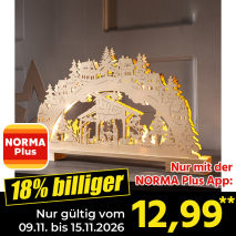 Nur gültig vom 09.11. bis 15.11.2026 und nur mit der NORMA Pluss App 18% billiger: 12,99