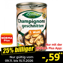 Nur gültig vom 09.11. bis 15.11.2026 und nur mit der NORMA Pluss App 25% billiger: –,59