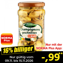 Nur gültig vom 09.11. bis 15.11.2026 und nur mit der NORMA Pluss App 16% billiger: &ndash;,99
