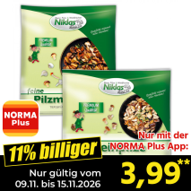 Nur gültig vom 09.11. bis 15.11.2026 und nur mit der NORMA Pluss App 11% billiger: 3,99