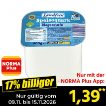Nur gültig vom 09.11. bis 15.11.2026 und nur mit der NORMA Pluss App 17% billiger: 1,39