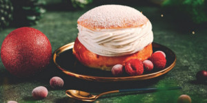 Serviervorschlag »Semlor mit Sahne & Beeren«