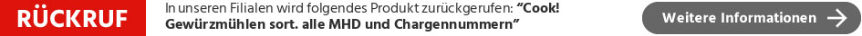 Cook! Gewürzmühlen sort. alle MHD und Chargennummern